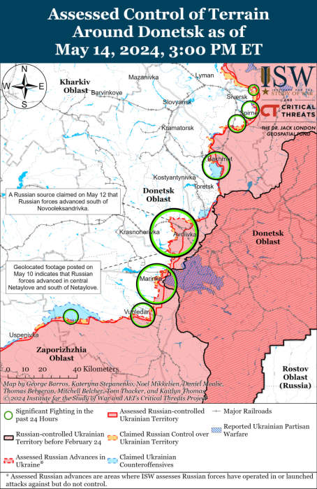 Карта бойових дій в Україні.