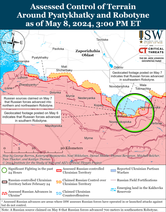 Карта бойових дій в Україні 9 травня.