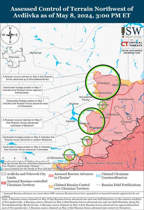 Карта бойових дій в Україні 9 травня.