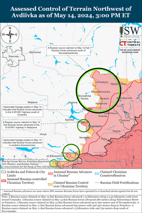 Карта бойових дій в Україні.