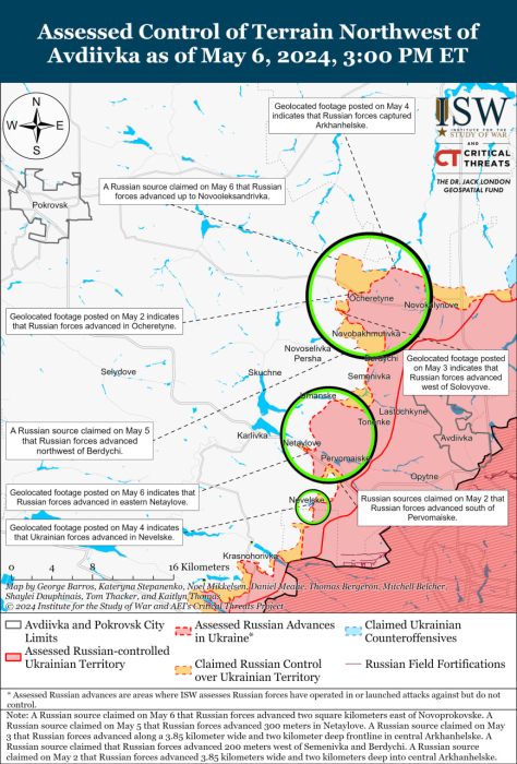 Карта бойових дій в Україні 7 травня.