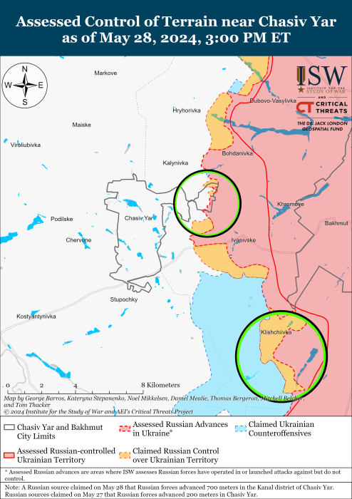 Карта бойових дій на 29 травня 2024.