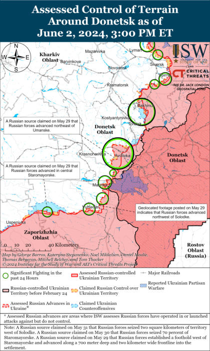 Карта бойових дій в Україні.