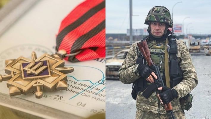 Актер из Запорожья получил боевую награду за службу