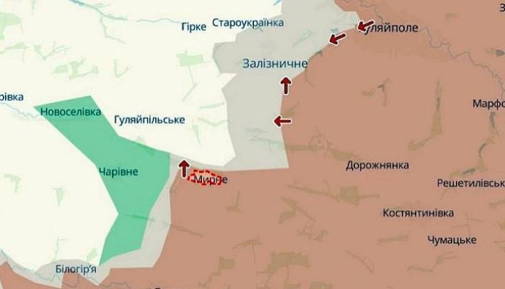 Российские войска продвинулись на Запорожском направлении: OSINT-аналитики сообщают о захвате Мирного