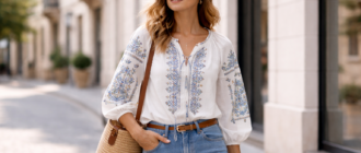 Жінка у сучасній вишиванці