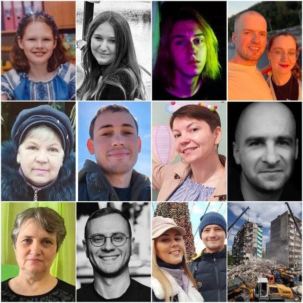За даними з відкритих джерел, серед загиблих також подружжя Аліна та Дмитро Будвинови, диспетчерка громадського транспорту Світлана Жук, 39-річний Сергій Петровський та його мати Зоя. Повний список жертв ще встановлюють.