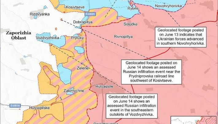 ISW зафиксировал изменения на Запорожском направлении: куда смещается линия фронта