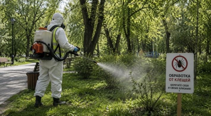Осторожно, не промахнитесь: в Мелитополе обработали от клещей целых 39 квадратных метров