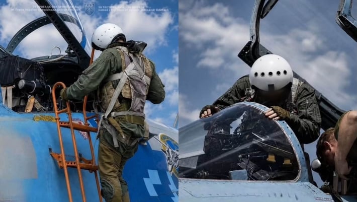 Український Су-27 знищив російську артилерійську позицію на Запорізькому напрямку