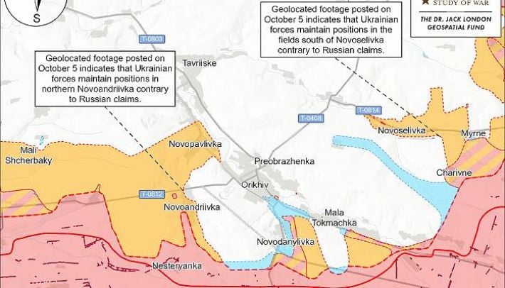 Есть ли окружение ВСУ на Запорожском направлении в районе Орехова - объяснение ISW
