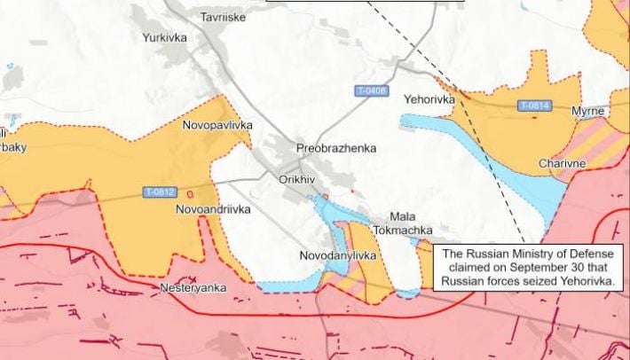 Россия усиливает удары КАБами возле Орехова для новых проникновений пехоты на Запорожском направлении - ISW